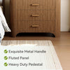 Large Wide Nightstand with 3 Drawers, Modern Oversized Bedside Table for Bedroom