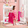 Kids Jewelry Cabinet Standing Children Jewelry Organizer w/Drawer-White
