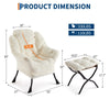 Lazy Chair with Footstool Relax Lounge Chair Accent Armchair Sofa Chair 3 Colors