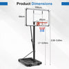 5.6-10 Ft Adjustable Basketball Goal System w/ 44 Inch Shatterproof Backboard