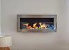 Wall-hung bio-fireplace with glass 900x400 Inox