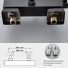 Exposed Shower Taps Mixer Valve Black Bathroom Square Twin Head Bar Shower Set