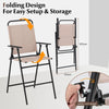3 PCS Outdoor Folding Bistro Set with 2 Folding Chairs Patio Round Bar Table
