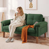 2-Seater Sofa Small Fabric Couch Armrest Side Pocket Modern Living Room