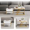 Set of 2 Nesting Coffee Tables Round Stacking Sofa Side Tables for Living Room