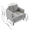 Single Accent Chair Fabric Sofa Wingback Armchair w/ Wood Frame for Living Room