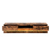 Step Wooden TV Stand In Rustic Oak With LED Lighting