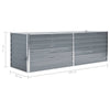 Garden Planter Galvanised Steel 240x80x77cm Grey M8H5