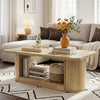 120CM Rectangular Coffee Table Wooden Center Table with Storage for Living Room