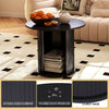 40CM/60CM Coffee Table Round Wood Side Table Sets With Hidden Storage Walnut