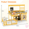 Outdoor Kitchen Playset Fir Wood Play Kitchen with Built-in Bench-Natural