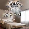 Ceiling Fan Light LED 3-Color Dimmable Chandelier Lamp W/ Bluetooth APP Control