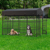 XXL Large Outdoor Dog Kennel Crate Fully Covered Roof Dog Fence Pen Feeder Door