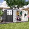 Garden Shed With Window Doors Outdoor Steel Apex Roof Tool Foundation