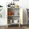 Wooden Storage Cabinet with Rattan Decorating Buffet Sideboard Accent Cabinet