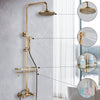 Antique Brass Shower Faucet 8” Rainfall Shower Set Shower Tap System Waterfall