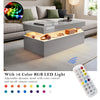 High Gloss LED Coffee Table With Storage Wooden 2 Drawer Living Room Furniture