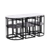 DINING TABLE AND CHAIRS SET MARBLE EFFECT DINING TABLE COMBINATION SPACE-SAVING