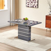 Parini Extending High Gloss Dining Table In Grey With Glass Top