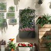 Metal Raised Garden Bed with Trellis Outdoor Elevated Planter Box Black New