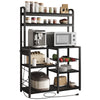 6 Tier Bakers Rack Kitchen Microwave Stand Coffee Bar Station with Power Outlet