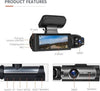 Car Dash Cam Video Recorder Camera Dual lens 1080P with 64GB SD Card