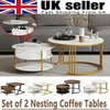 Set of 2 Nesting Coffee Tables Round Stacking Sofa Side Tables for Living Room