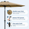 2.7M Garden Parasol Sun Shade Canopy Patio Outdoor Umbrella Crank Tilt UPF 50+