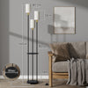 Floor Lamp with Shelf Standing Light Lamp 3 Linen Lampshade Bedroom Living Room