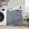 Double Tilt-Out Laundry Hamper Cabinet with 2 Drawers-Grey