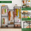 Heavy Duty Rack with Adjustable Shelves, Hanging Rods & Hooks - Portable Closet