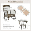 Rattan Garden Furniture Set Outdoor Rocking Chair & Table Set for Patio Balcony