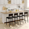 Counter Height Bar Stools Set of 2/4, Modern Faux Leather Bar Chairs with Back