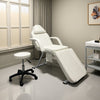 White Beauty Bed Adjustable Massage Table Spa Salon Bed Recliner w/Stool