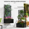 Metal Raised Garden Bed with Trellis Outdoor Elevated Planter Box Black New