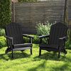 Outdoor Fire Pit Chair Folding Adirondack Chair with High Backrest
