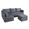6 Seater Rattan Garden Corner Sofa Set Outdoor Furniture Grey Thick Cushions