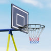 Adjustable 4-in-1 Kids Swing Set with Saucer Swing Basketball Hoop Football Goal