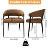 Set of 2 Leather Dining Chairs Modern Kitchen Dressing Room Bedroom Padded Seat