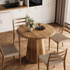 Small Round Dining Table for 2-4 People, 80cm Kitchen Table with Octagonal Base