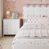 Double Upholstered Bed 4ft6 135x190cm with Velvet Headboard & Study Slats, Beige