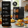Vertical Air Fryer Dual Stack 11L Digital Dual Cook Functions Twin Baskets 5.5L