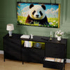 8 Fabric Drawers, Metal Frame Storage Cabinet with Wood Top for Living Room