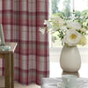 Warrington Tartan Checked Ring Top Eyelet Blackout Lined Curtain In Grey Or Red