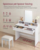 Dressing Table with Large Mirror, Vanity Table Makeup Table White RDT163W01