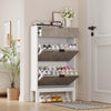 Shoe Storage Cabinet for Hallway,Shoe Cupboard w/ 2 Flip Drawers&Pull-out Drawer