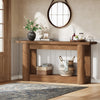 63-Inch Farmhouse Console Table, 2-Tier Narrow Entryway Sofa Table Behind Couch