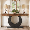 63-Inch Industrial Console Table Narrow Entryway Sofa Table w/ Black Metal Base