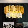 Gold Crystal Chandelier Modern Flush Mount Ceiling Light Fixture Luxury Lighting