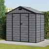 Plastic Sheds Outdoor Garden Shed 8x4FT Wood Grain Utility Tool Storage House